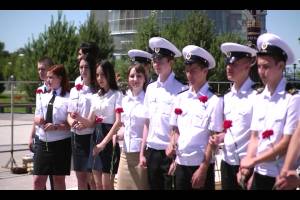 В День рождения Петра I моряки Каспийской флотилии провели торжественное построение