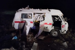 Под Астраханью грузовик врезался в&#160;карету скорой помощи, пациент скончался