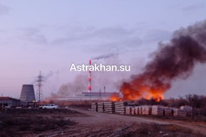 В Астраханской области горит камыш