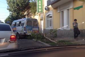 В центре Астрахани маршрутка снесла дерево (фото)