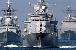 Корабли  Каспийской флотилии вышли на учения