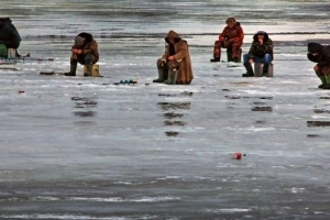 Спасатели оказывают помощь шестерым астраханским рыбакам, унесённым на льдине