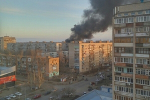 В районе Юго-востока – 2 в Астрахани горит камыш