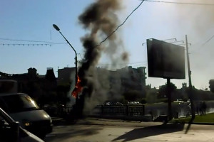 В центре Астрахани светофор «сгорел на работе»