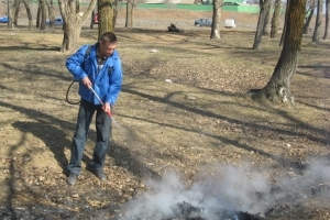 Совместные учения по предупреждению пожаров в лесополосе (Енотаевский район)