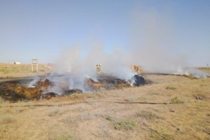 В Трусовском районе Астрахани горели мазутные ямы и трава