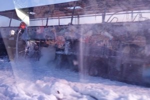 На трассе загорелся пассажирский автобус Астрахань-Пятигорск