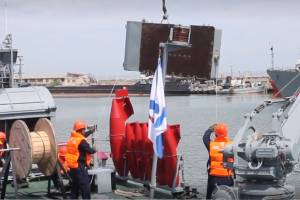 Тральщики Каспийской флотилии искали и уничтожали мины