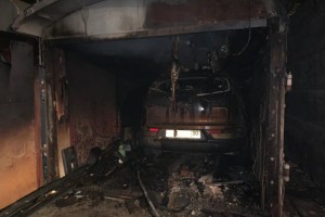 В Советском районе сгорел гараж с автомобилем