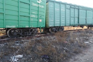Под Астраханью грузовой поезд сошел с рельс