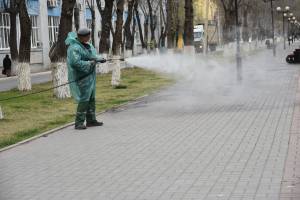 В Астрахани дезинфицируют улицы