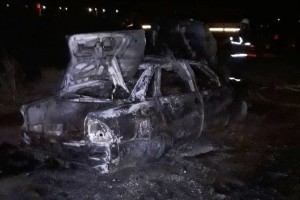 Этой ночью под Астраханью сгорел автомобиль
