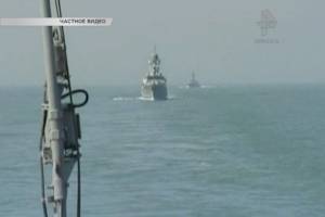 Корабли Каспийской флотилии вышли на тактические учения