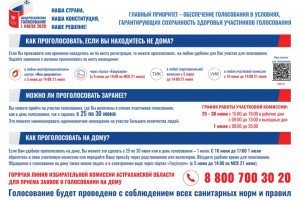 В Астраханской области голосование будет проведено с соблюдением санитарных норм