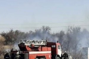 В Астраханской области потушили пожар в селе Биштюбинка