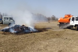 В Астраханском заповеднике прошли  учения по тушению ландшафтных пожаров