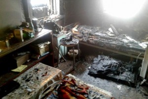 В селе Никольское Астраханской области при пожаре пострадал пенсионер