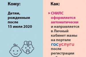 Пенсионный фонд автоматически оформит СНИЛС на детей, родившихся с 15 июля 2020 года