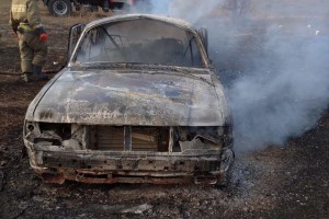 В Астрахани сгорел автомобиль
