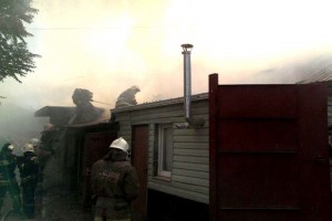 В Астраханской области сгорела баня
