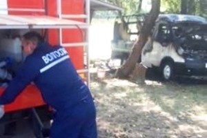 В Астраханской области сгорел грузовой автомобиль