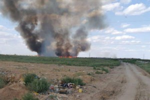 В Астраханской области сгорел полигон с мусором