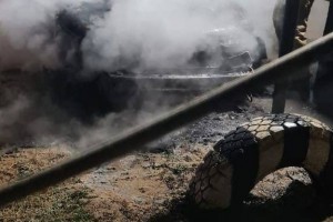 В Астрахани у «Призыва» загорелся мусорный контейнер