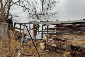 В Астраханской области сгорели жилой дом и сарай