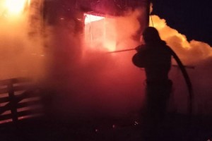 В Астраханской области на площади 40 кв. метров сгорела хозпостройка
