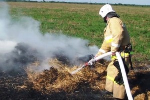 В Астраханской области из-за неосторожности сгорело 3 рулона сена