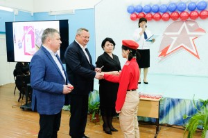 Глава Думы Астраханской области поздравил красноярских школьников с&#160;вступлением в&#160;ряды юнармейцев