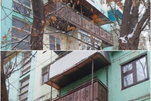 В Астрахани демонтировали нелегальный балкон-самострой