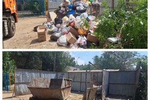 В Трусовском районе Астрахани активизировали вывоз мусора после сбоя