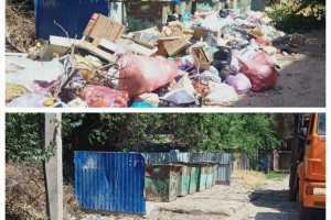 В Астрахани Трусовский район продолжают очищать от мусора