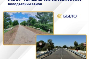 В Володарском районе Астраханской области отремонтировали мост