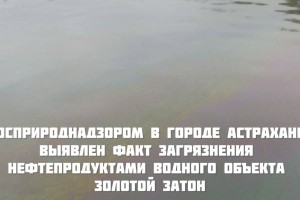 В Астрахани реку Золотой Затон загрязнили нефтепродуктами