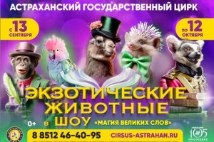 Астраханский цирк приглашает на новый показ программы «Магия великих слов»