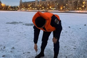 Тонкий лед на Лебедином озере манит астраханцев