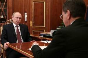 Рабочая встреча президента России Владимира Путина с губернатором Астраханской области Александром Жилкиным