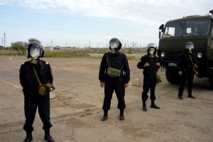 Сотрудники УМВД России по Астраханской области провели тренировку по действиям в чрезвычайных ситуациях