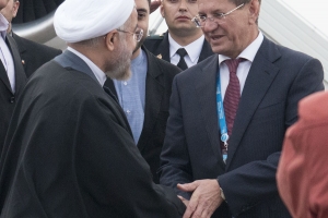 Президент Ирана прибыл в Астрахань для участия в саммите прикаспийских государств