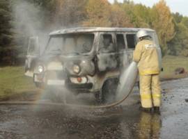 На трассе под Астраханью сгорел автомобиль