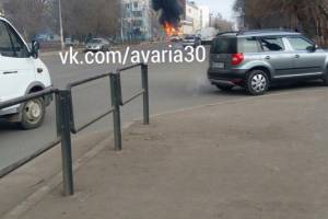 В Астрахани сгорела маршрутка