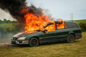 В Астраханской области горел автомобиль