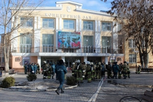 Пожарные ликвидировали условный пожар в Астраханской государственной филармонии