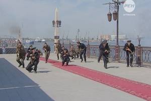 Репетиция дня ВМФ в Астрахани