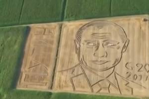 Фермер трактором и плугом создал в поле портрет Путина