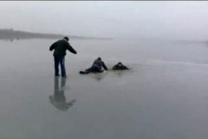 В Астрахани за минувшие сутки на тонком льду спасли 6 человек