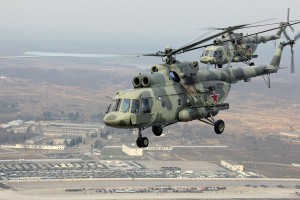 Вертолёты Ми-8 были задействованы на учениях Каспийской флотилии
