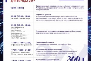 Программа праздничных мероприятий в День города Астрахани
